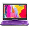 Yoton Lettore DVD Portatile 17,6 Viola Auto Viaggi Schermo 15,6 6H Couleur