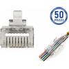 RVT SECURITY Plug Connettore RJ45 Cat5e/6 U/FTP 50 Pezzi Schermati Passanti Facile da Usare