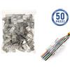 RVT SECURITY Plug modulari RJ45 Cat5e/6 U/FTP FastCrimp. 50 Pezzi Schermati Passanti