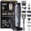 Braun Rasoio Elettrico Barba e Capelli Serie 9, Accessori AIO9545 Grigio