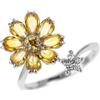 Nessuno Nuovissimo anello Pt900 con diamanti zaffiro giallo 1,36 ct D0,07 ct fiore [E...