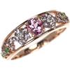 Nessuno Nuovissimo anello K18PG pietra colorata morganite diamante 0,27 ct CS0,46 ct ...