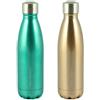 Yoko Design Bottiglia isotermica doppia parete in acciaio inox, senza BPA, bottiglia riutilizzabile eco-responsabile per acqua, sport, bambini, ufficio, viaggio 260/500/750 ml, glitter oro, 1382