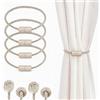 Romon Ferma Tende Con Calamita, 4 Pezzi Fermatenda Da Muro Beige - Embrasse Per Tende per Soggiorno, Camera, Ufficio (52cm)