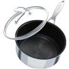 Circulon SteelShield C Series - Casseruola in acciaio inox da 18 cm/1,9 l, pentola a induzione con coperchio ibrido antiaderente, adatta per utensili in metallo e lavabile in lavastoviglie