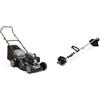 Alpina Tagliaerba a Scoppio, Metallo, Grigio, 46 cm & Decespugliatore a Scoppio ABR 26J, Motore a due tempi da 25,4 cc, 700 W, Larghezza di Taglio 43 cm, Bretella inclusa