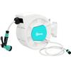 Outsunny Avvolgitubo Automatico a Parete e Portatile 25+2 m con Blocco e 7 Getti