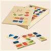 Dida - Domino in Legno con Forme Geometriche 3D - Gioco Montessori Educativo per Bambini 3-4 Anni - Set Didattico con 28 Tessere Colorate - Apprendimento dei Solidi in Legno