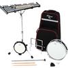 Pearl 32 Note, Kit di percussioni didattiche per studenti con rullante, pad per esercizi accordabile, custodia per il trasporto con rotelle, bacchette e mazzuoli (PL200C)