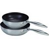 Circulon SteelShield - Set di 2 padelle in acciaio inox - Set di 2 padelle a induzione con antiaderente ibrido 20 cm e 26 cm, in metallo sicuro per utensili e lavabili in lavastoviglie