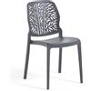 Set 4/6 sedie impilabili in polipropilene design elegante cucina giardino MULAN