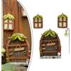 Fairy Gate Cottage Miniatura Set di 4 Statue da for giardino con Bagliore al