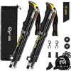 Glymnis Bastoni da Trekking Glymnis Pieghevoli 110-130cm Alluminio 7075 TP-7501 Giallo