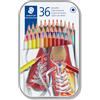 STAEDTLER 175 Matite colorate 36 colori astuccio metallo Matite esagonali facili