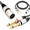 VITALCO XLR Maschio a 2x Jack 6.3mm Mono Cavo per Microfono 1.5m Doppio Jack 6.3