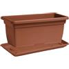 eacommerce Vaso Sottovaso Rettangolare in Plastica PPL Colore Terracotta