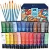 INK LAB Pittura Acrilica 24 Tubi 36ml Atossici Set di Colori Acrilici per Dipingere