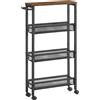 VASAGLE Carrello Cucina Salvaspazio Carrello con Ruote Portatutto a 4 Ripiani