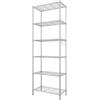 Himimi 6 mensole Scaffale da cucina in metallo con ganci laterali cromato 54 x