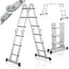 Juskys Scala multifunzionale pieghevole in alluminio Juskys 3x4 gradini 3,6 m portata