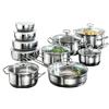 Karcher Set Pentole in Acciaio Inox 20 Pezzi con Coperchi Batteria di Pentole