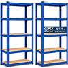 AREBOS Set 2 Scaffali per Carichi Pesanti 180x90x30 cm 5 Ripiani Scaffalatura