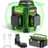 Huepar Livella Laser Autolivellante 3x360° Huepar 45m Livello Laser Verde 12 Linee con