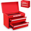 WORKPRO Mini Cassetta degli Attrezzi in Metallo con 2 Cassetti e & Superiore