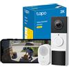 Tapo Videocamera per campanello senza fili 2K 3 MP a batteria video campanello a