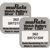 MURATA 2x Murata 362 SR721SW Batterie Orologio all'Ossido D'Argento 1.55V