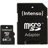 Intenso Scheda di memoria MicroSDXC da 64 GB Class 10 (con Adattatore SD) Nero
