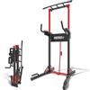 ONETWOFIT Barra per trazioni autoportante pieghevole,Power Tower Dip