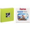 Hama Fine Art Jumbo Album Fotografico, 30 X 30 cm, 100 Pagine, 50 Fogli, Verde & 007103 Nastro Adesivo per Foto, Trasparente, 1000 Pezzi (2 Confezioni da 500 Pezzi)