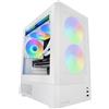 Mars Gaming MC-ONYX, Case Gaming MicroATX, Frontal Mesh Metallico, Finestra Laterale in Vetro Temperato, 3x Ventole ARGB FDB, Doppia Camera, Raffreddamento Liquido fino a 240mm, Bianco