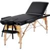 Yaheetech Lettino Massaggio Portatile Pieghevole a 3 Zone in Legno Faggio