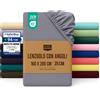 Utopia Bedding Lenzuolo con Angoli 160x200cm Grigio Microfibra di Poliestere