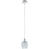 Eglo lampada a sospensione Bonares 1, fiamma, elegante, in acciaio | e cristallo cromato, chiaro, lampada da tavolo da pranzo, lampada da soggiorno con portalampada E27