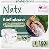 Naty BioEmbrace Pannolini Neonato, Taglia 1 (2-5kg), 100 pezzi | Ipoallergenico per Pelle Sensibile, Fino a 12 Ore di Protezione dalle Perdite, Assorbente, Morbidezza di origine vegetale
