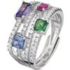 Boccadamo Anello Donna Fascia Larga Argento 925 Boccadamo Zirconi Colorati Regolabile
