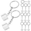 12 Pcs Portachiavi in Ghiaccio Trasparente Mini resina Cubo Per Zaino