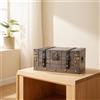 Bauletto in Legno con Coperchio Rettangolare Scatola di Legno Vintage da Tavolo