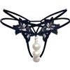 Divertente perizoma donna aperto massaggio perle nylon spandex taglia grande int