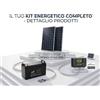 KIT FOTOVOLTAICO PANNELLO SOLARE 2 DA 100W BATTERIA 150AH REGOLATORE 30AH 5 LAMP