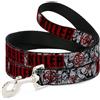 Buckle-Down Designs Dog Leash ZOMBIE KILLER w/Stacked Zombies Sketch WIDE 1.5"