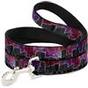 Buckle-Down Designs Dog Leash Portland Vivid Skyline Cosmic Roses