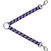 Buckle-Down Designs Dog Leash Splitter Plaid X2 Purple/Gray/White/Black