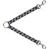Buckle-Down Designs Dog Leash Splitter Plaid X2 Black/Grays/White