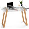 bonVIVO Scrivania Piccola Salvaspazio per PC Ufficio Vetro e Legno Scrivania