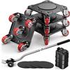WOUOW Kit Spostamento Mobili Pesanti con Sollevatore (Nero) Pannello in Acciaio
