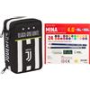 Seven Astuccio Scuola Juventus 3 Zip Completo di Matite + 24 Pastelli